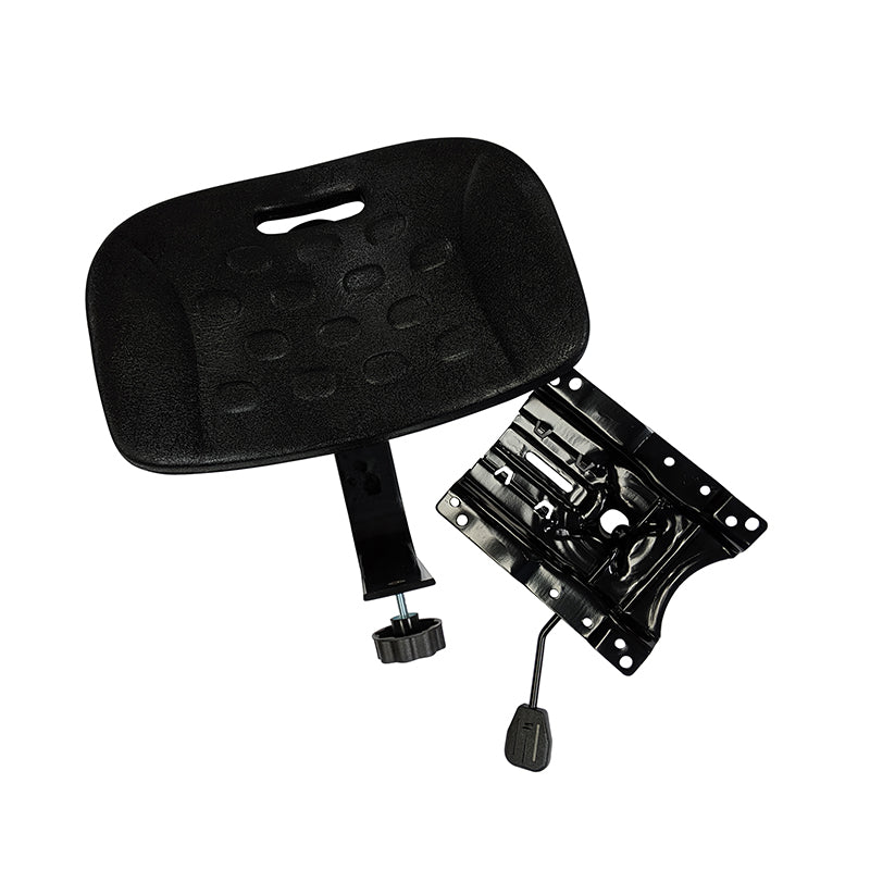 Black Polyurethane Seat Back with Upright &amp; Plate #3102521