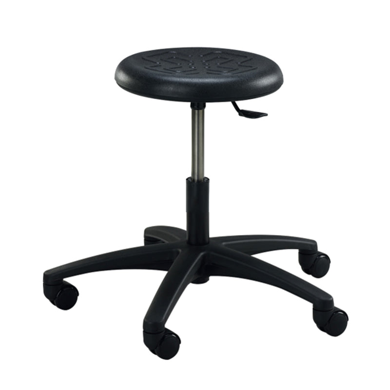 PR-1-C Adjustable Round Polyurethane Stool with Casters - Table Height