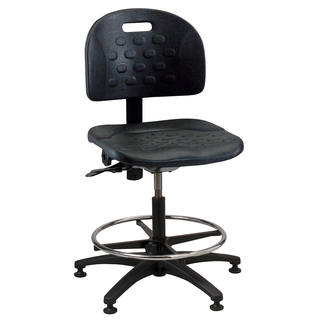 PT-2 Adjustable Polyurethane Tilting Industrial Stool - Medium Height
