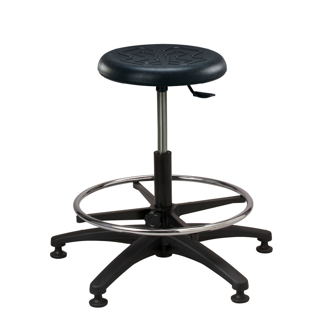 PR-2 Adjustable Round Polyurethane Stool - Medium Height