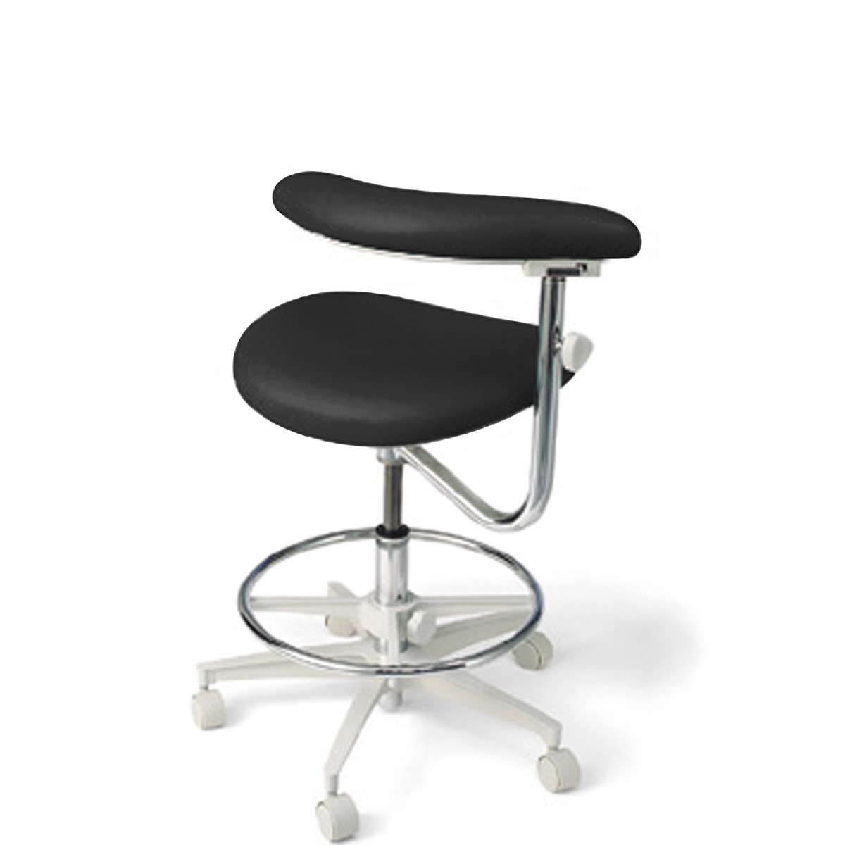 3145L Dental Assistant Stool with Left Support in Raven Wing
