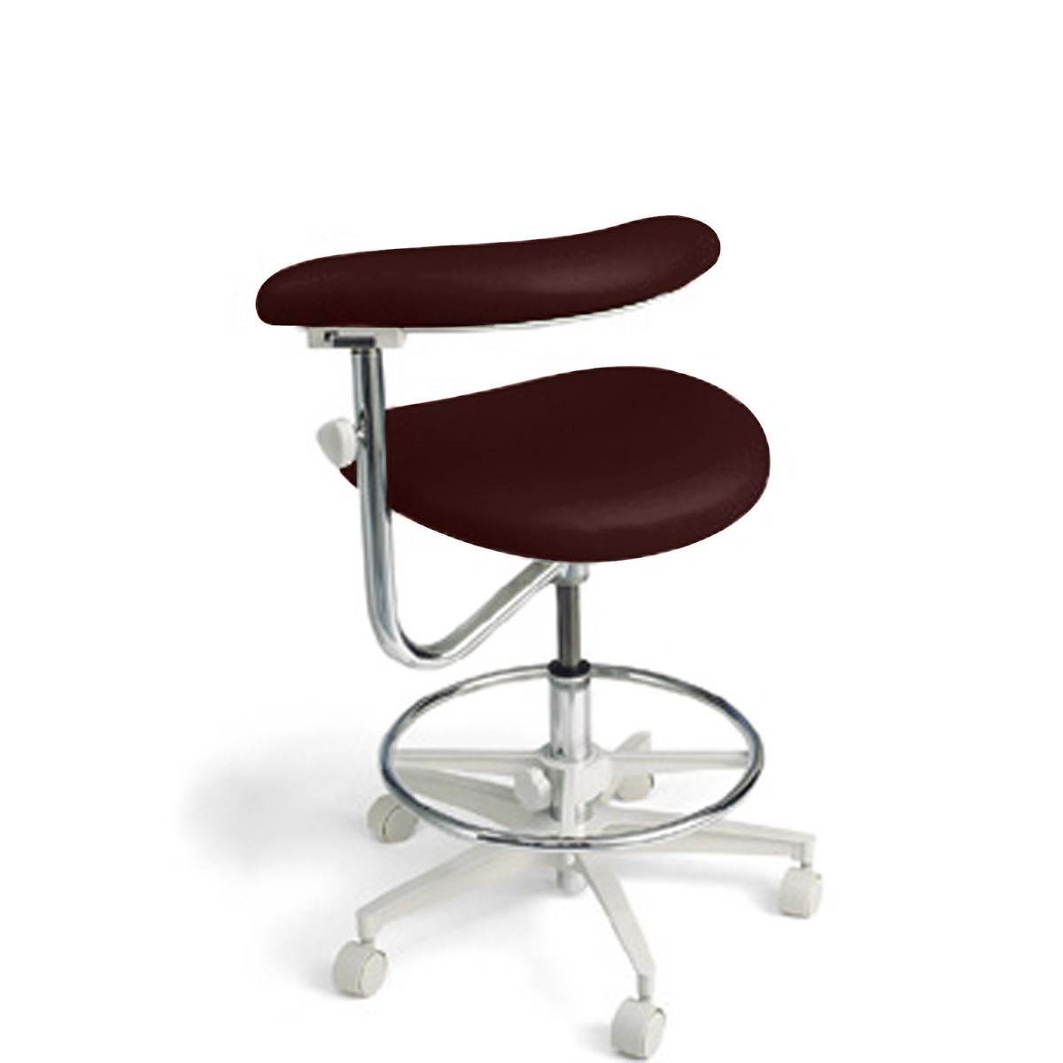 3145R Dental Assistant Stool with Right Support, Burgundy