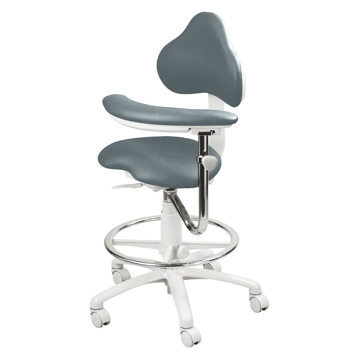 9120BL Dental Assistant Stool with Left Support in blue fog