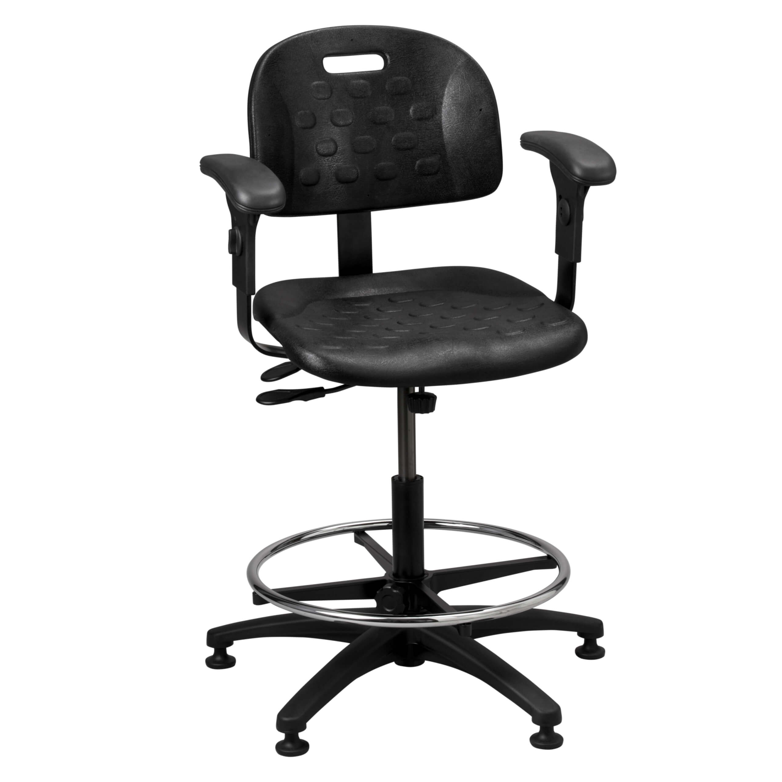 PT-3-EAA-C Industrial Medical Stool with Ergonomic armrests and casters